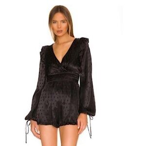 Majorelle Enrica Satin Polka Dot Super Cute Jumpsuit Romper